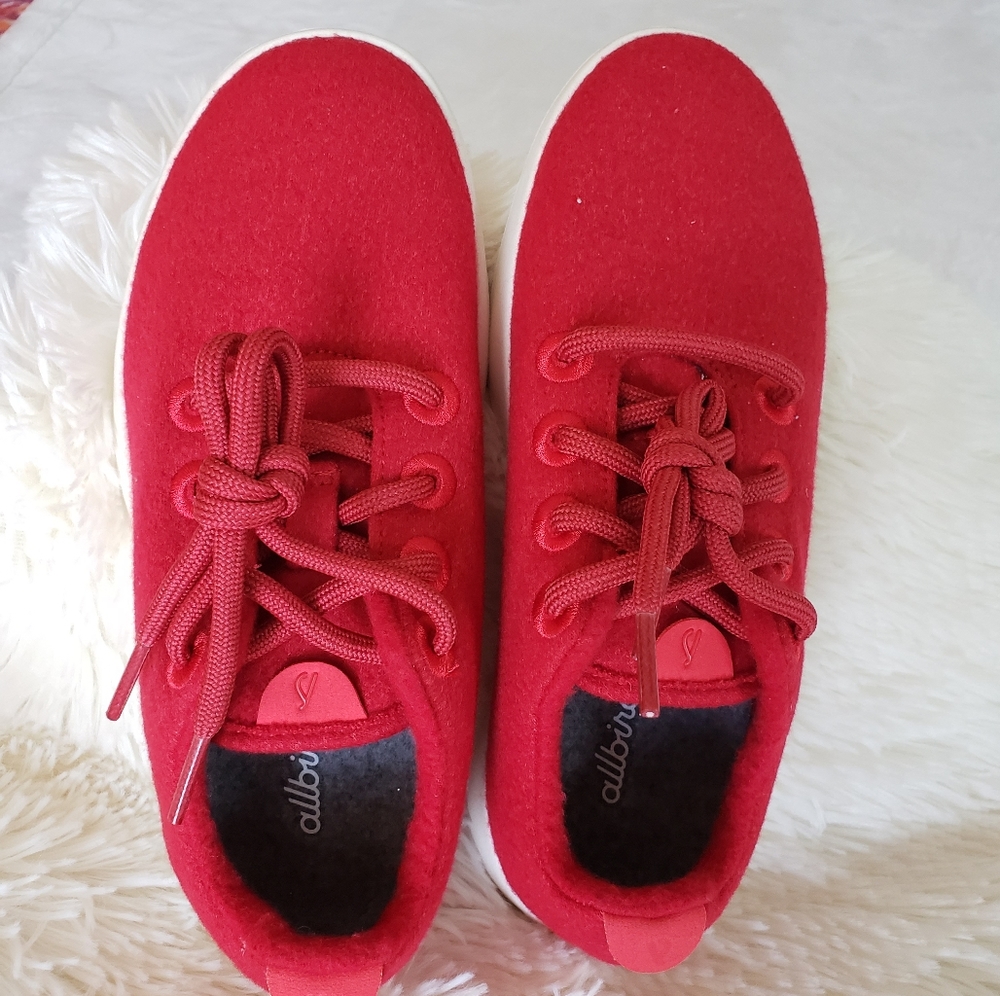 ALLBIRDS Red Merino Wool Lace Up Walking Sneakers--NEW--5 - Picture 5 of 12